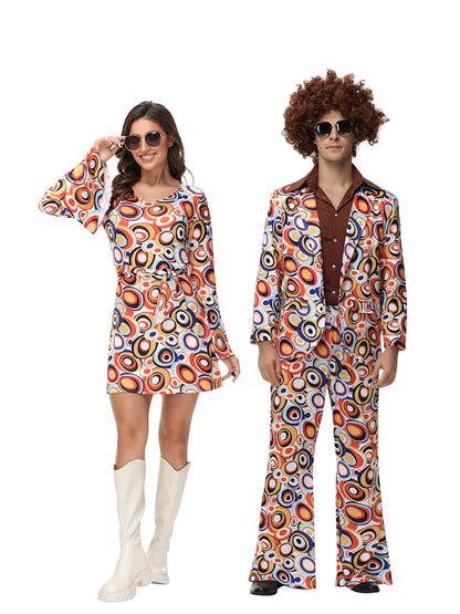 Ronderf | Retro Paar Kostüm | 70er 80er Disco Hippie Stil