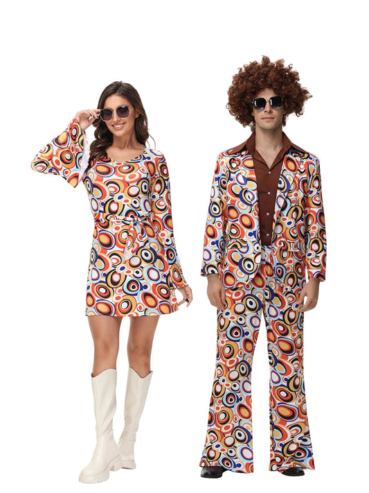 Ronderf | Retro Paar Kostüm | 70er 80er Disco Hippie Stil