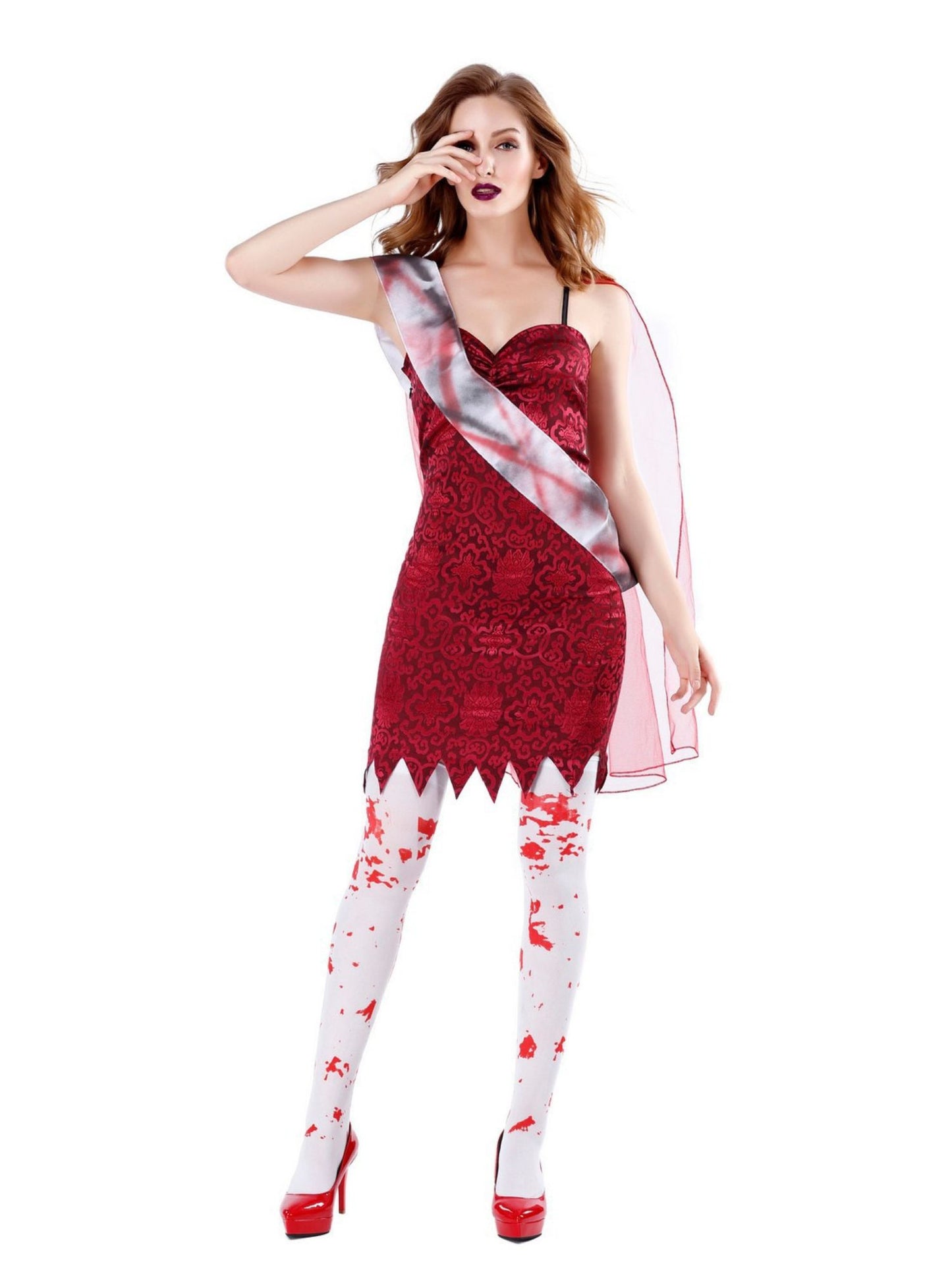 Ronderf | Vampir Zombie Kostüm für Frauen | Gruseliges Gothic Design