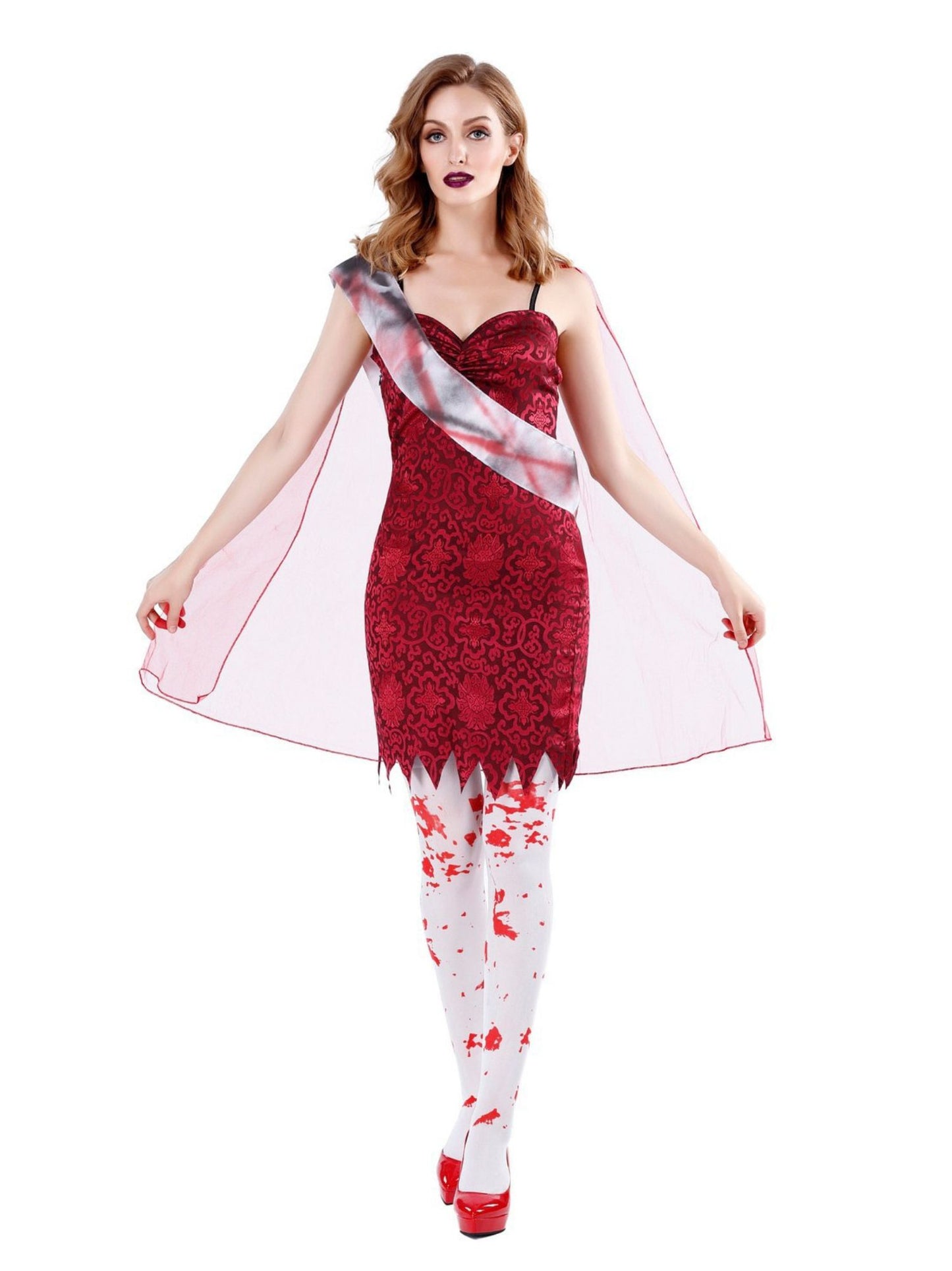 Ronderf | Vampir Zombie Kostüm für Frauen | Gruseliges Gothic Design