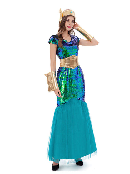 Ronderf | Meereskönig & Meereskönigin Paar Kostüm | Antikes Götter-Design