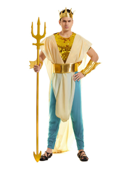 Ronderf | Meereskönig & Meereskönigin Paar Kostüm | Antikes Götter-Design